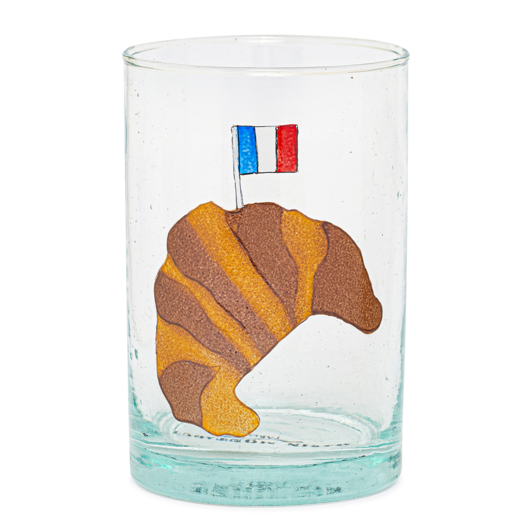 Vase soviétique en verre peint à la main vase à rayures USSR Vase soviétique en verre peint à la main vase à rayures USSR