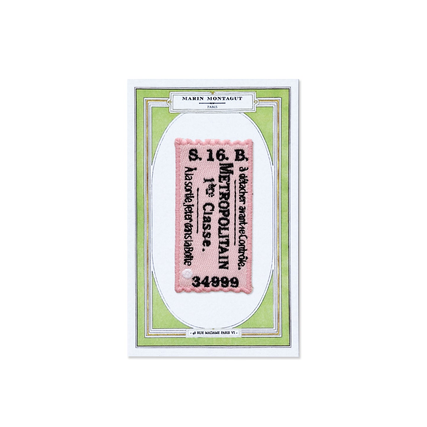 Écusson | TICKET DE MÉTRO ROSE