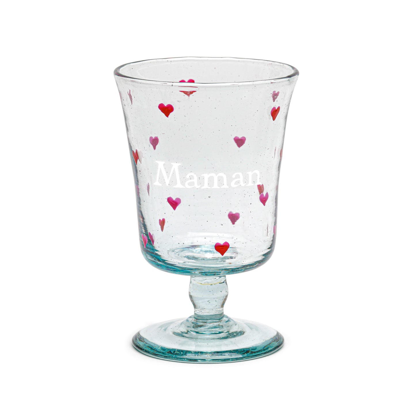 Hand-painted wine glass | ALL HEARTS: MOM