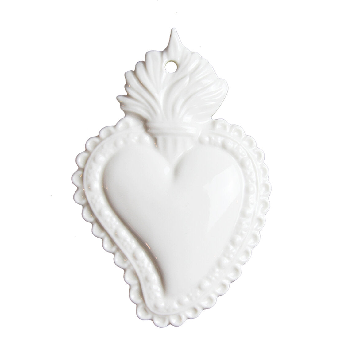 Ex voto Petit coeur vert amande et doré 12 x 10 cm - France Ex voto Petit coeur vert amande et doré 12 x 10 cm - France