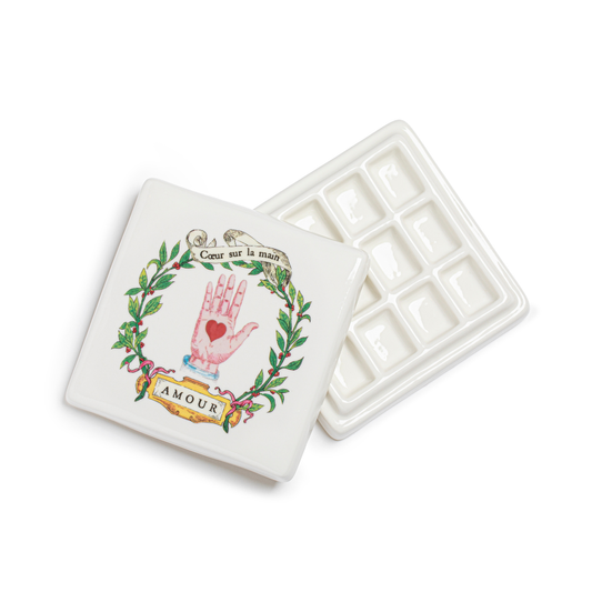 도자기 수채화 상자 | 월계관 러브 핸드