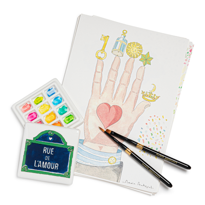 Boîte d’aquarelle en porcelaine | RUE DE L'AMOUR