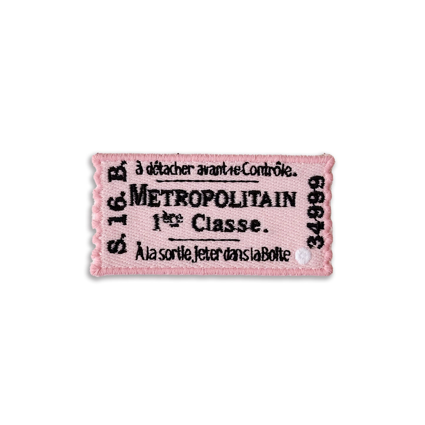 Écusson | TICKET DE MÉTRO ROSE