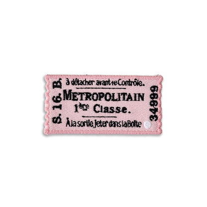 Écusson | TICKET DE MÉTRO ROSE