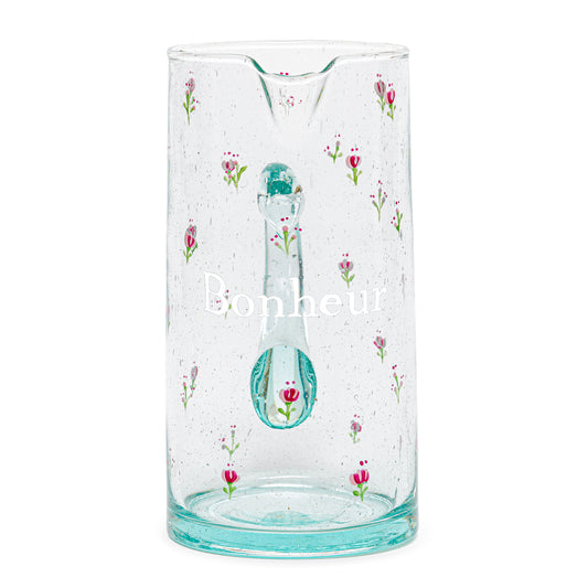 Carafe peinte à la main | TOUT EN ROSES : BONHEUR