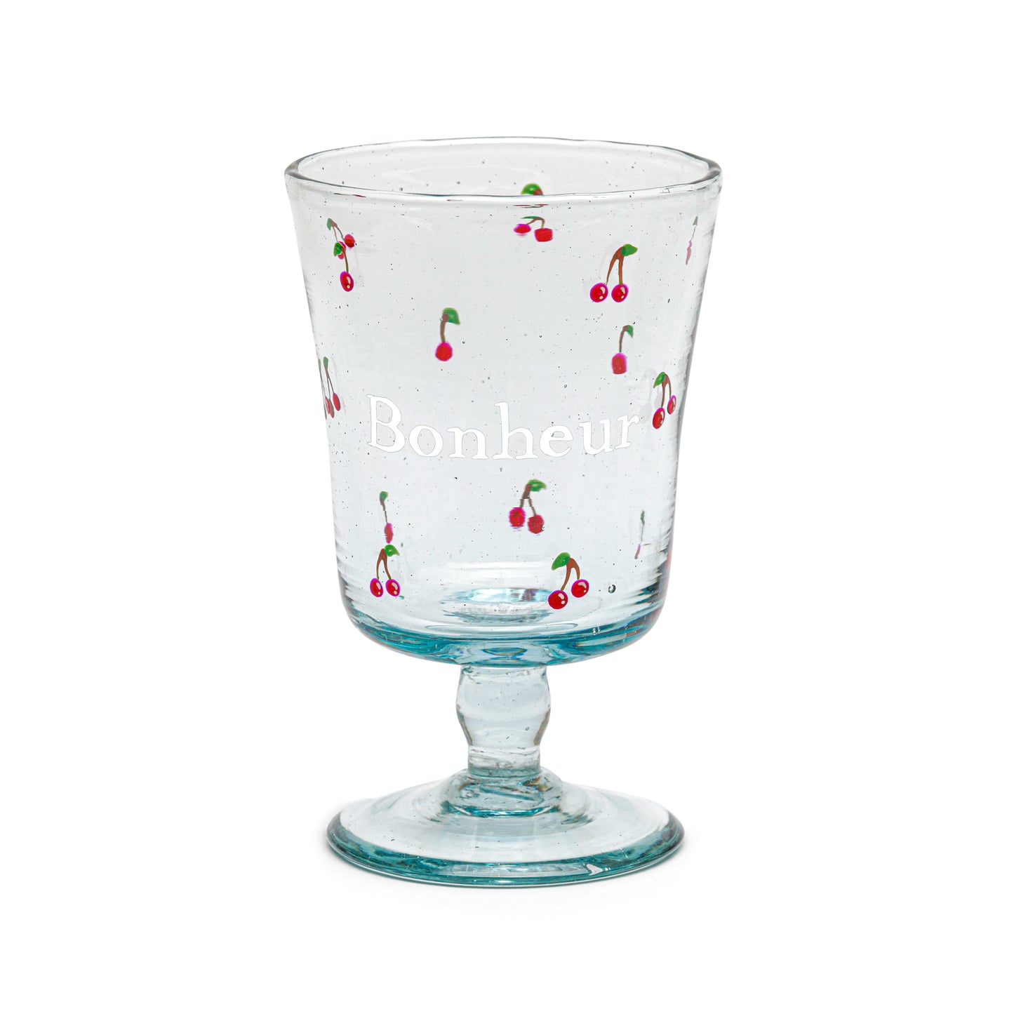 Hand-painted wine glass | ALL ABOUT CHERRIES: HAPPINESS