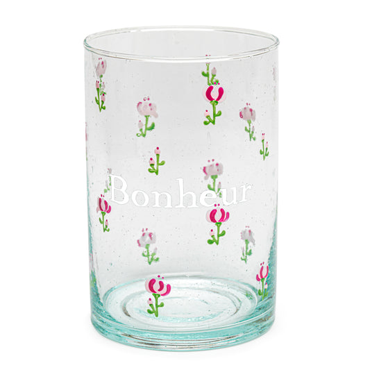 Verre peint à la main | TOUT EN ROSES : BONHEUR