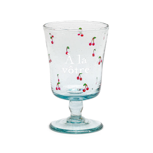 Verre à vin peint à la main | TOUT EN CERISES : À LA VÔTRE