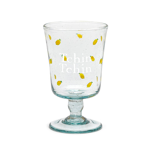 Hand Painted Wine Glass | ALL IN LEMONS: TCHIN-TCHIN
