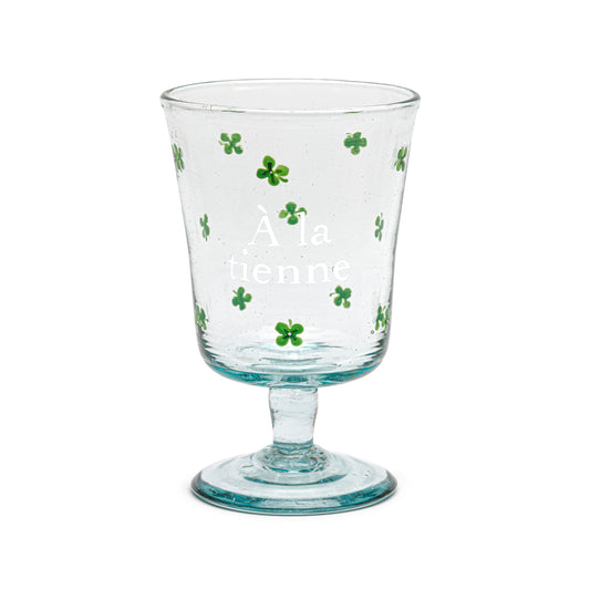 Hand Painted Wine Glass | ALL IN CLOVERS: YOURS