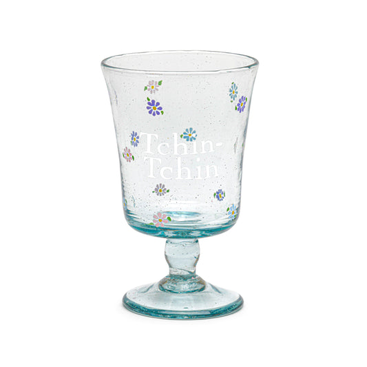 Hand painted wine glass | ALL IN DAISIES: TCHIN TCHIN