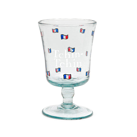 Hand Painted Wine Glass | ALL IN FLAGS: TCHIN-TCHIN