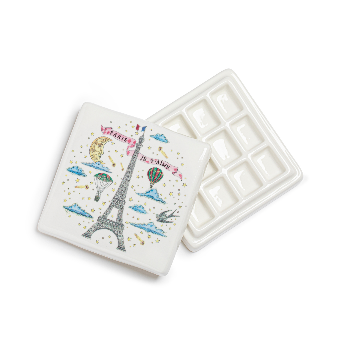 Boîte d’aquarelle en porcelaine | PARIS JE T'AIME
