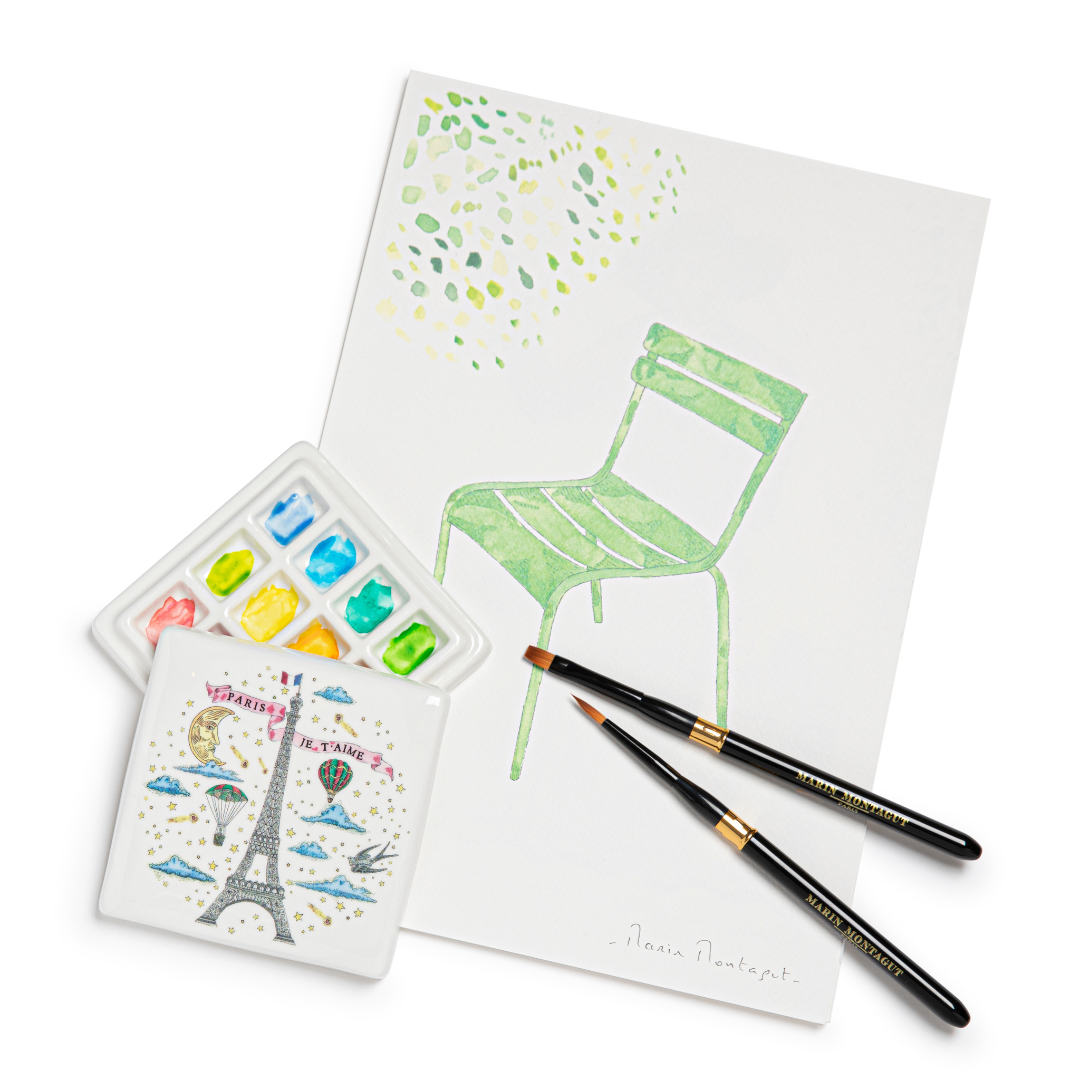 Boîte d’aquarelle en porcelaine | PARIS JE T'AIME