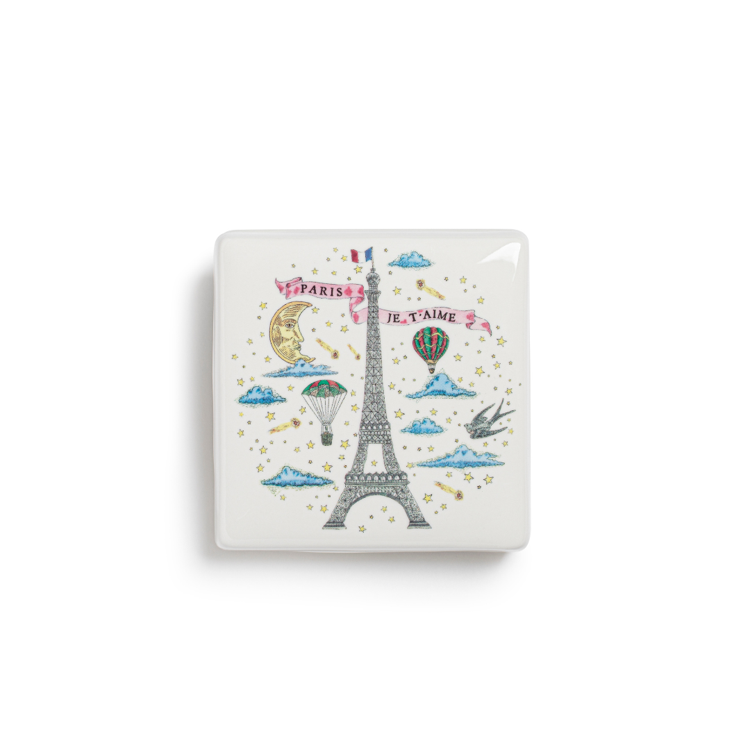 Boîte d’aquarelle en porcelaine | PARIS JE T'AIME