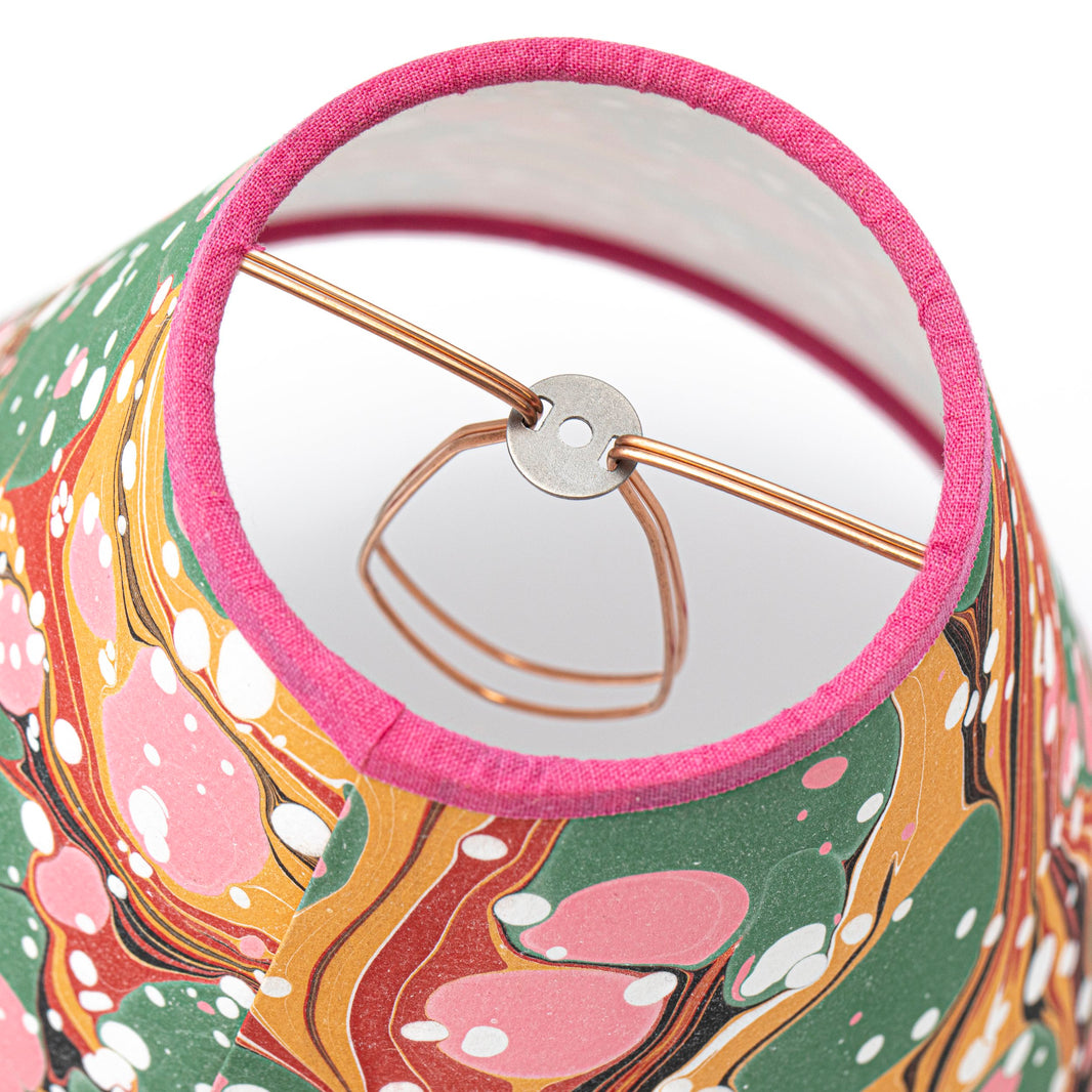 Abat-jour déco FAUBOURG Lignes rose |Pour lampe à poser ou lampadaire | Kauze Luminaires