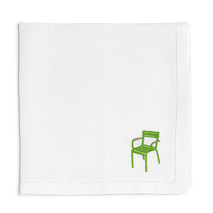 Embroidered linen napkin | LUXEMBOURG CHAIR