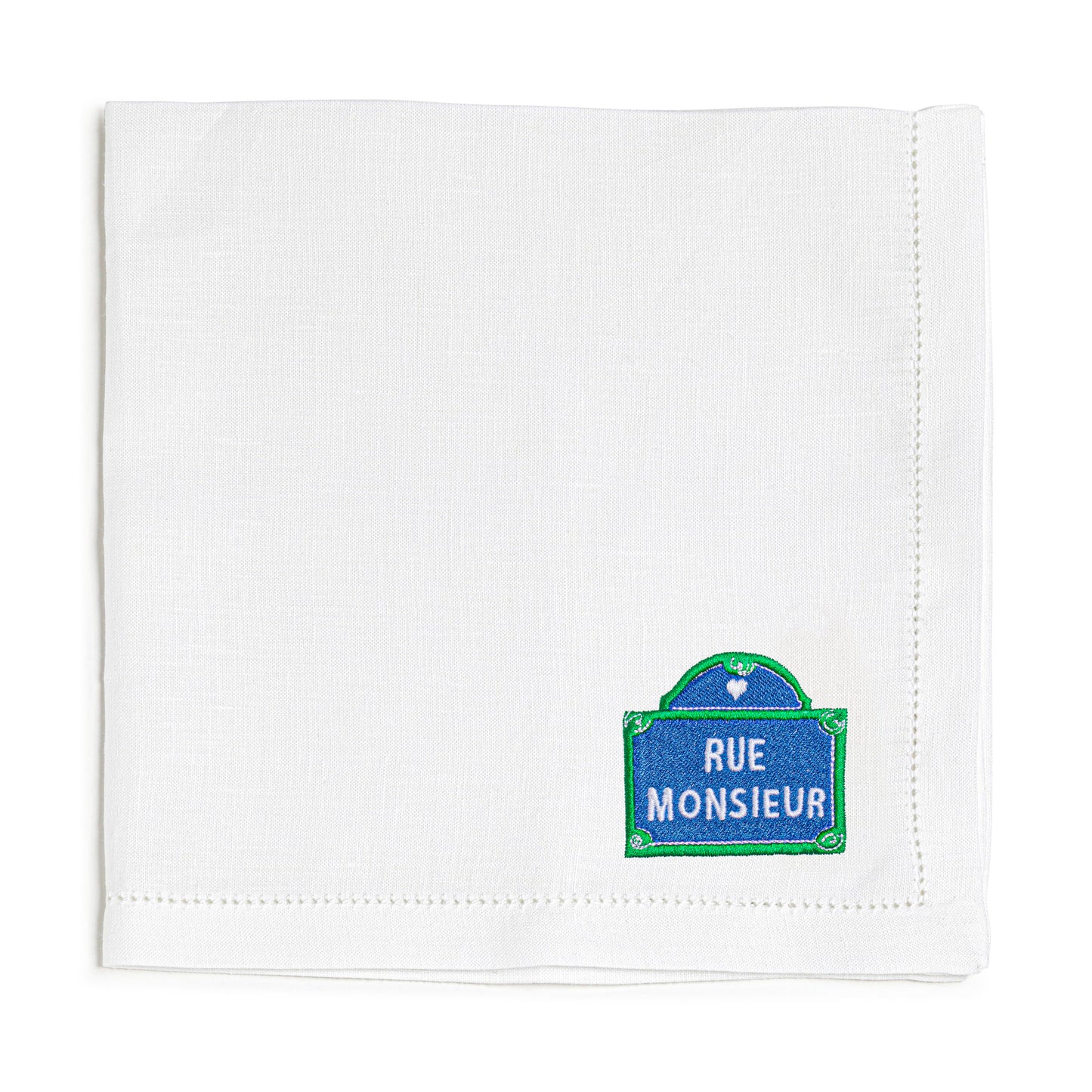 Embroidered linen napkin | RUE MONSIEUR