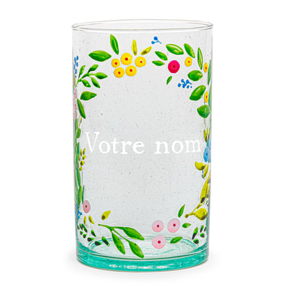 Vase peint à la main | Personnalisé | COURONNE DE FLEURS