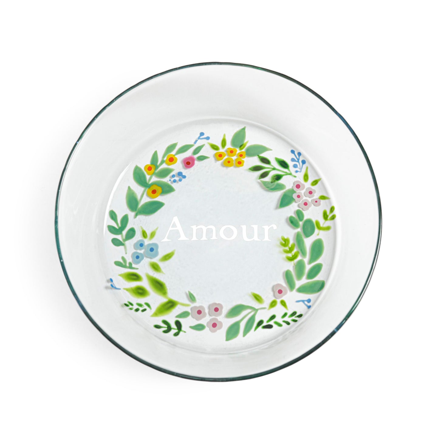 Hand painted plate | CROWN OF FLOWERS: LOVE