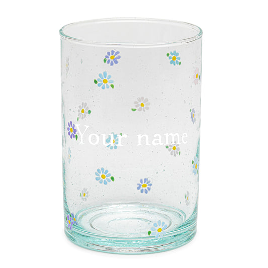 Hand painted glass | Personalized | ALL IN DAISIES