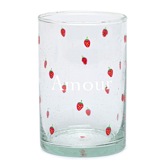 Hand painted glass | ALL IN STRAWBERRIES: LOVE