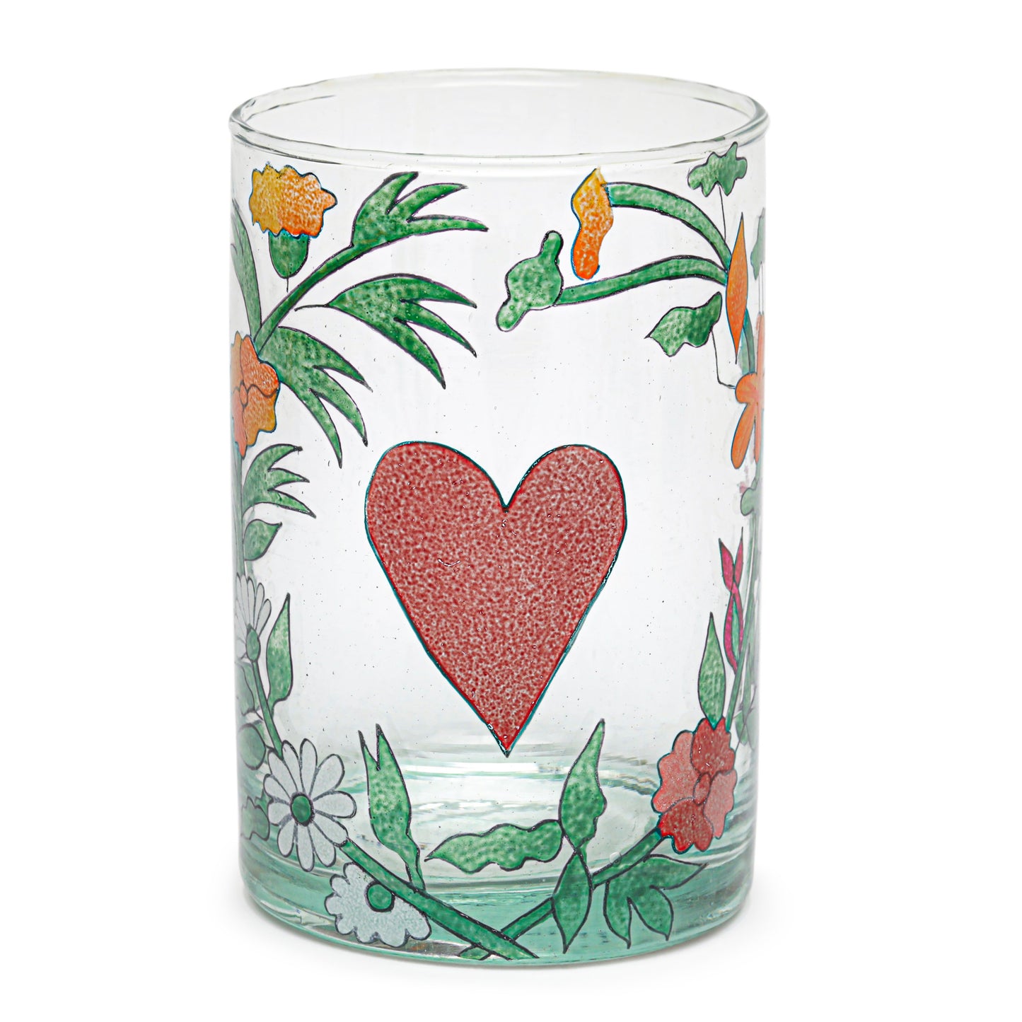 Hand painted glass | HEARTS