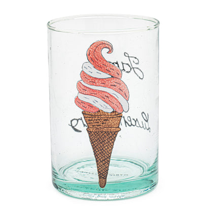 手描きのガラス | 写真 手描きのガラスルクセンブルクのアイスクリーム