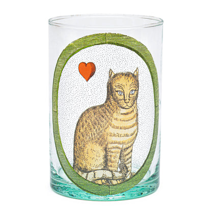 Illustrated glass | THE HEART CAT