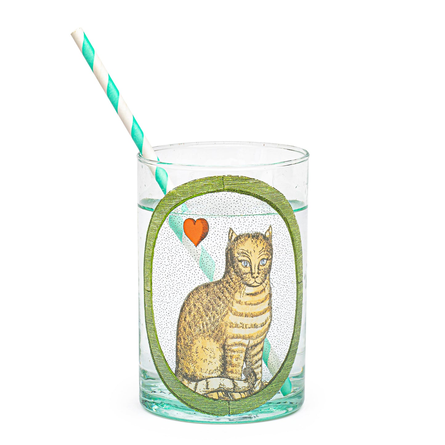 Illustrated glass | THE HEART CAT