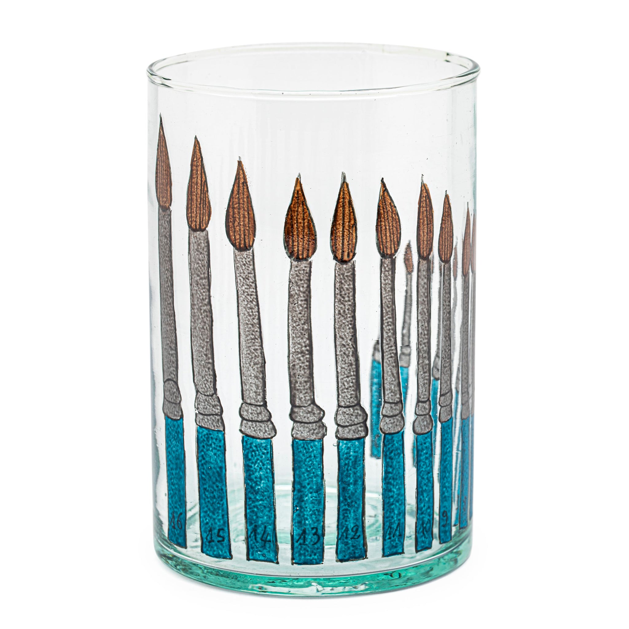 Hand painted glass PAINT BRUSHES Marin Montagut