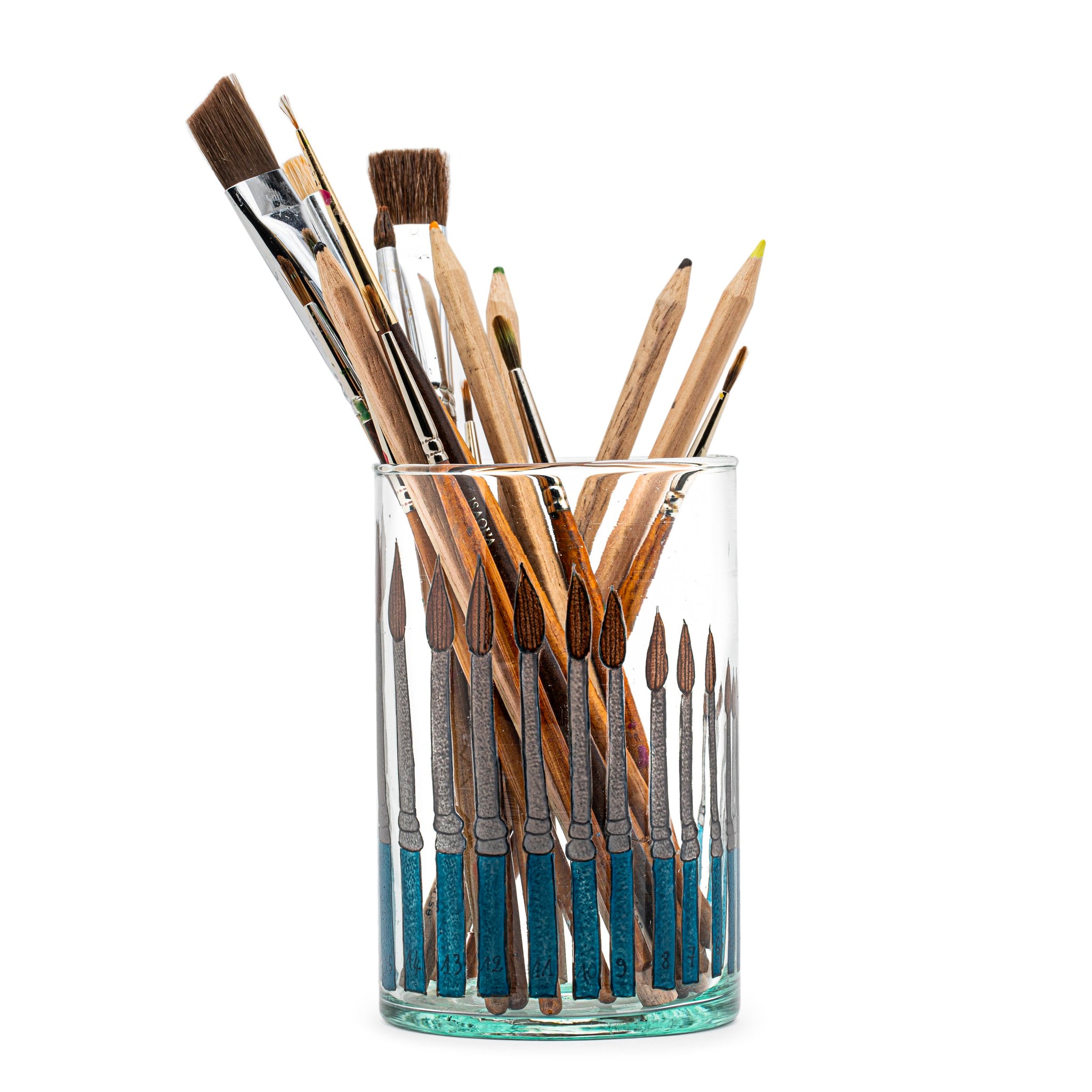 Hand painted glass PAINT BRUSHES Marin Montagut